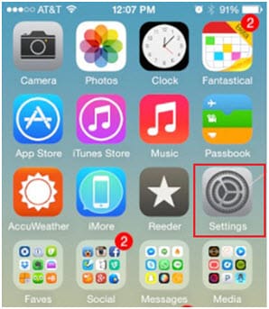 usuń zduplikowane sondy na ipod/iphone/ipad-uruchom aplikację ustawień
