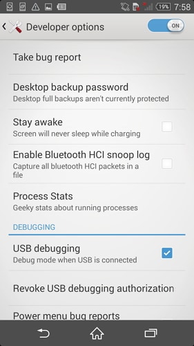 ενεργοποιήστε τον εντοπισμό σφαλμάτων usb στο sony xperia - βήμα 5