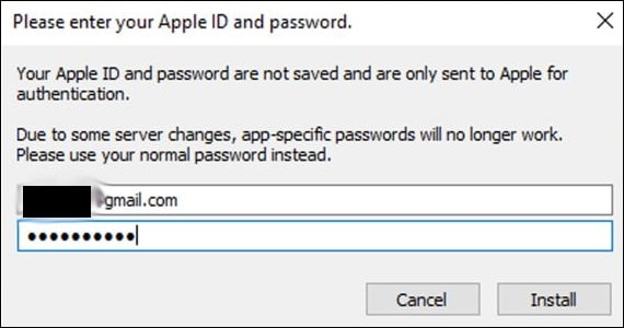 Sincronización del iPad con la nueva computadora mediante iTunes: proporcione el ID y la contraseña de Apple