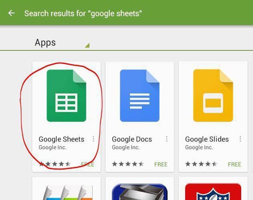 Laden Sie die Google Sheets-App herunter