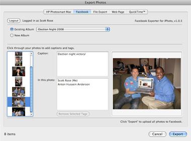 esporta iphoto su facebook-Esegui l