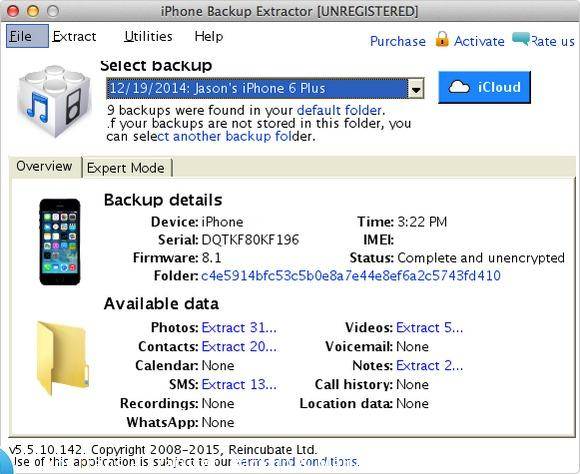 iTunes Backup Extractor: iPhone-Backup-Extraktor