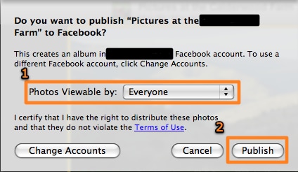 esporta iphoto in facebook-Foto visualizzabili da