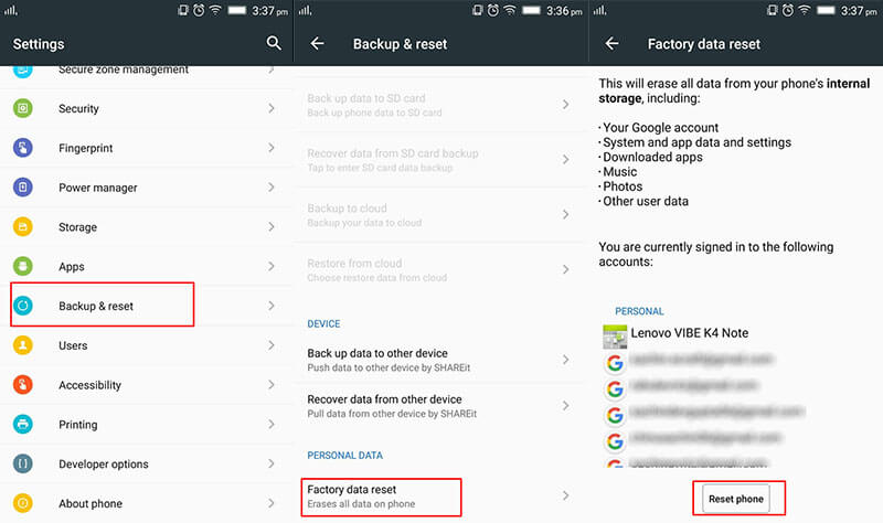 Android 设置无响应 - 恢复出厂设置 android