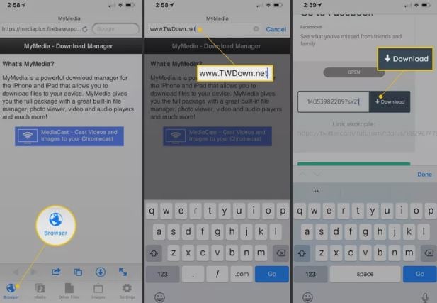 ladda ner twitter-video på ios-enhet
