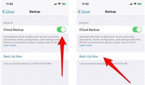 ενεργοποιήστε την iCloud backup