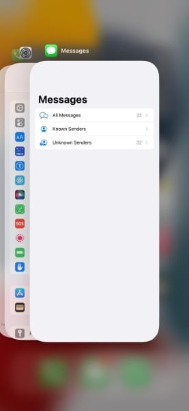 Für Hintergrund-Apps nach oben wischen