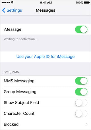 iPhone não está enviando problemas de mensagens ext