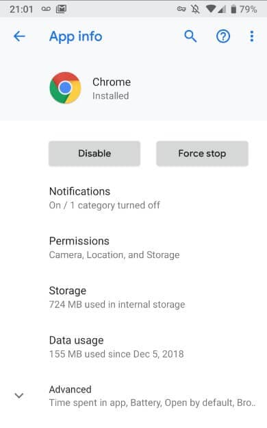 没有在 chrome 中播放的视频 - 强制停止应用程序