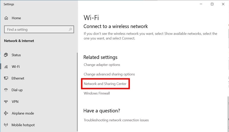 Windows hálózati és megosztási központ