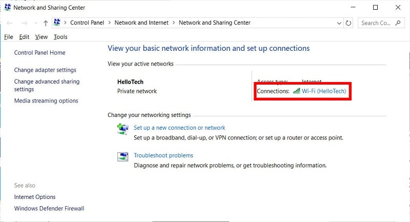 Windows válassza ki a kapcsolatot