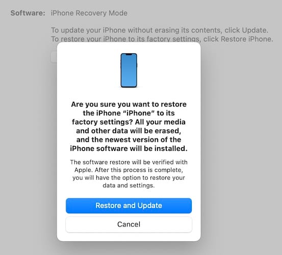 iphone en mode de récupération
