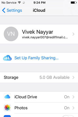 kezdje el az iCloud e-mail módosítása lehetőséget az iPhone készüléken