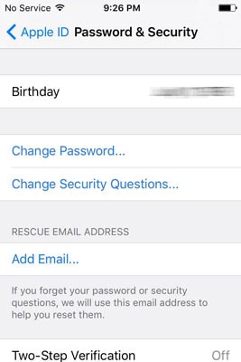 Az iCloud jelszó megváltoztatása iPhone-on