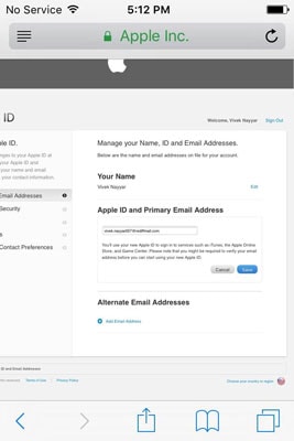 Az iCloud Apple ID módosítása az iPhone készüléken befejeződött