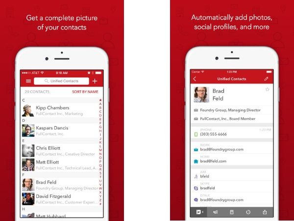 Εφαρμογή ανάκτησης δεδομένων android-fullcontact