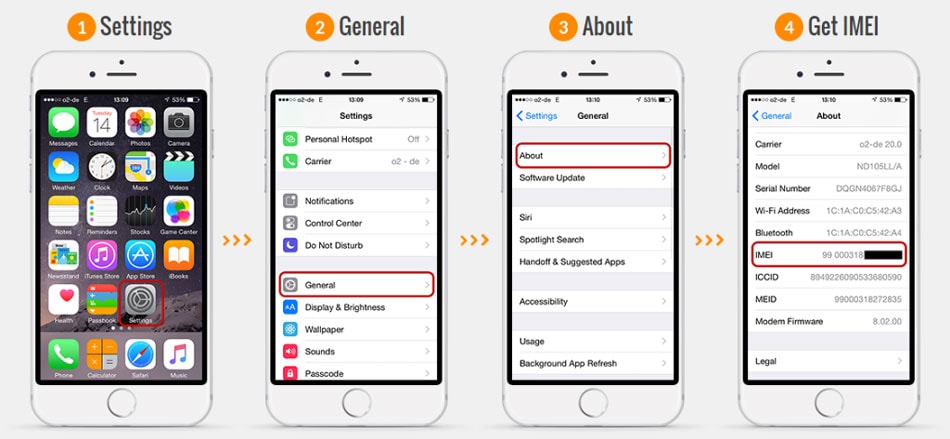 ελέγξτε τον κωδικό IMEI στο iPhone