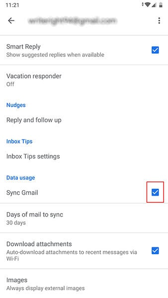 Gmail 在 Android 上崩溃 - 同步 gmail