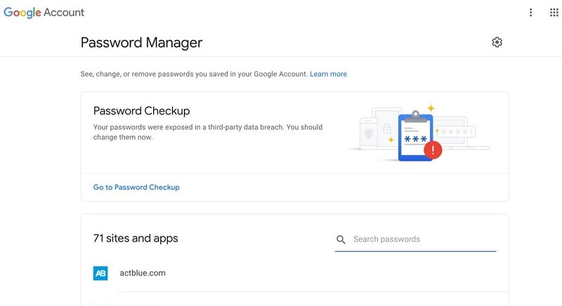 google passwort checkup