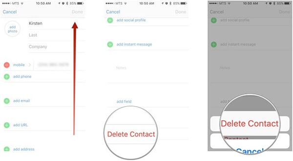 supprimer des contacts