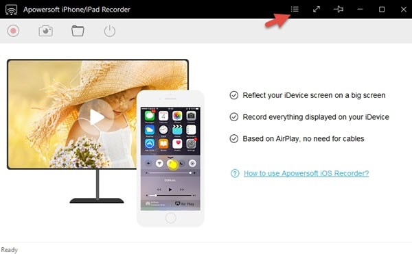 bezplatný záznamník obrazovky pro iPad - Apowersoft