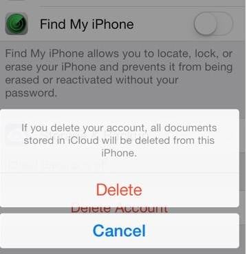 καταργήστε τον λογαριασμό iCloud χωρίς να έχει ολοκληρωθεί ο κωδικός πρόσβασης
