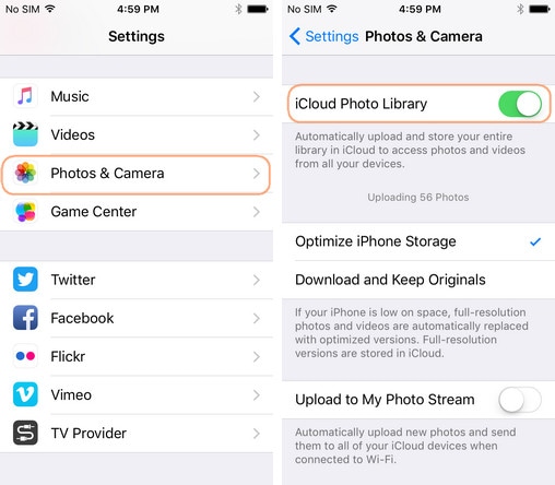 hoe een filmrol naar de icloud-fotobibliotheek te uploaden