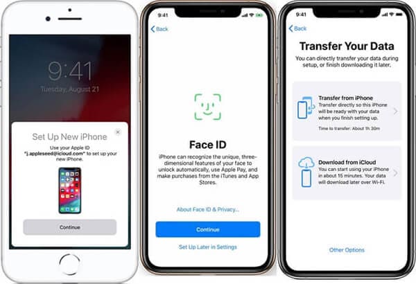 icloudを介してデータを転送する