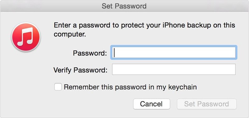 senha de backup do iPhone