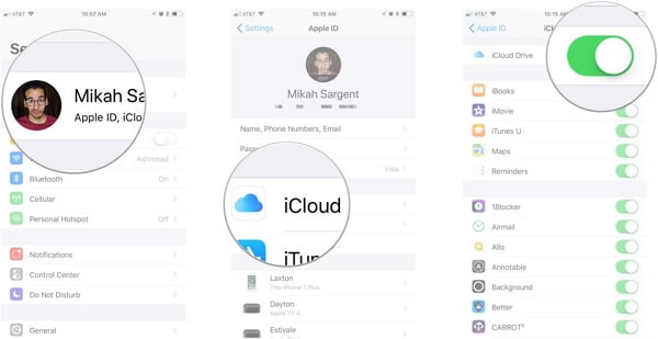 kapcsolja be az icloud meghajtót