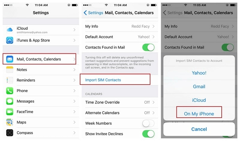 εισαγωγή επαφών στο iphone από SIM