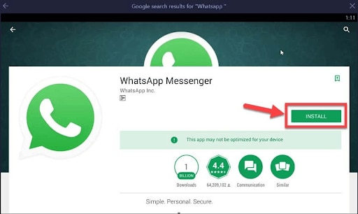 telepítse a WhatsApp-ot