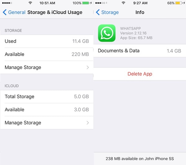 ios 12 whatsapp -ongelmat ja ratkaisut - Poista WhatsApp-tiedot