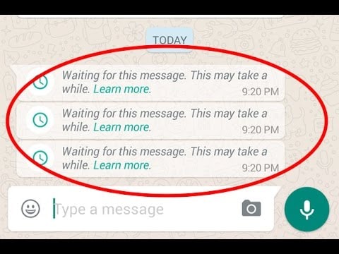 ios 12 whatsapp -ongelmat ja ratkaisut - näyttää Odotetaan tätä viestiä