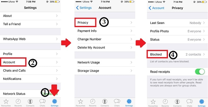 ios 12 whatsapp -ongelmat ja ratkaisut - Tarkista, onko käyttäjä estetty