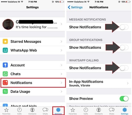 ios 12 whatsapp -ongelmat ja ratkaisut - Tarkista ilmoitusvaihtoehto