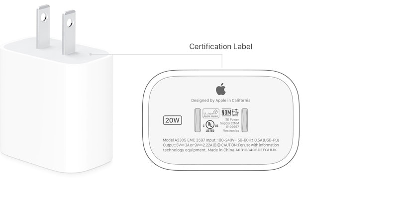 alimentation usb-c 20w d