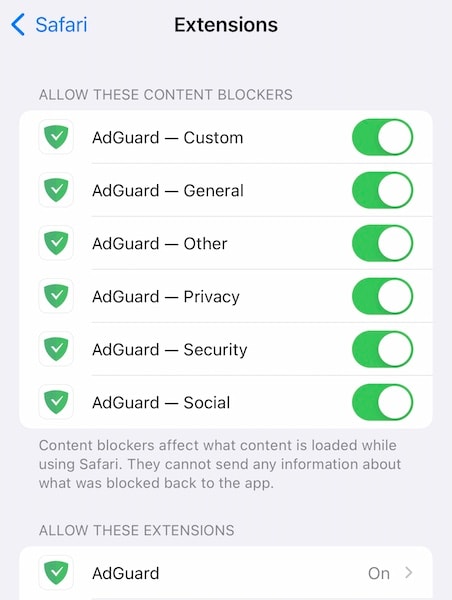 désactiver les bloqueurs de contenu