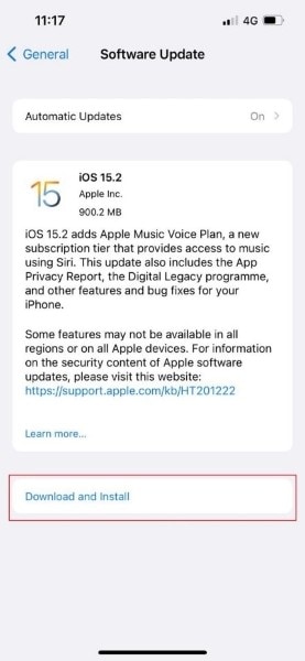 aktualizujte svůj ios