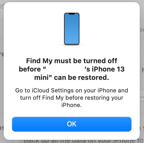 spørsmål om å deaktivere finn min iphone