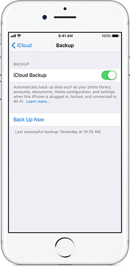 back-up van de iPhone naar icloud