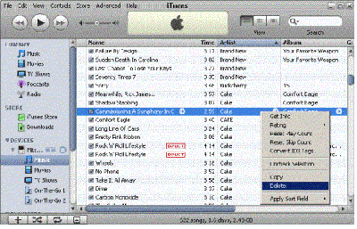 cancellare i dati su iPod