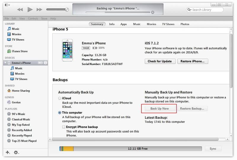 jak zálohovat kontakty z iPhone do iTunes