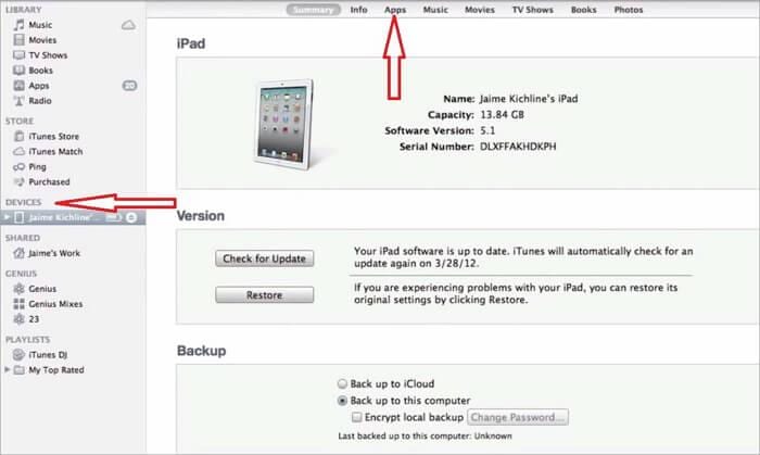 iTunes Filesharing-Gerät
