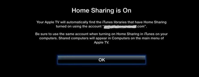 مشاركة الفيديو في المنزل - تمكين Apple TV
