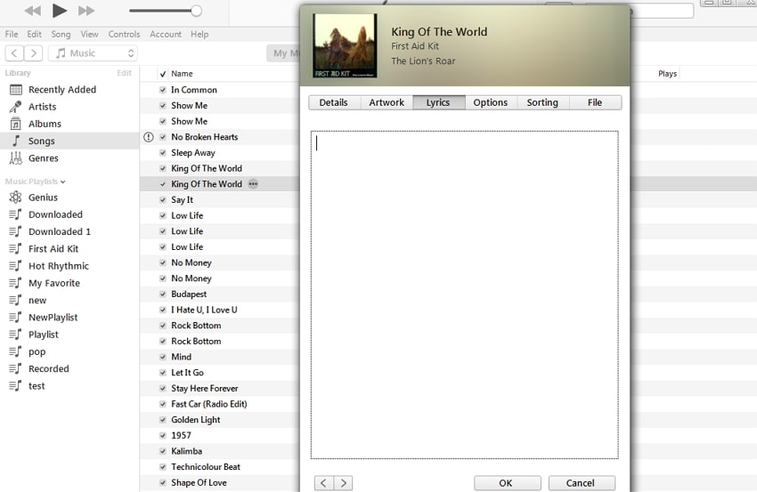 itunes lyrik manuell anzeigen
