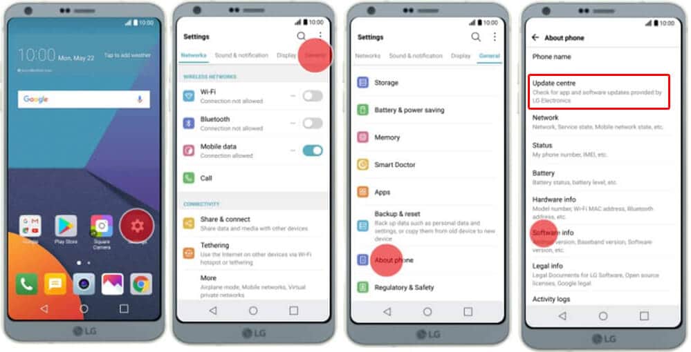 frissítse az LG-t android oreo-ra Otában
