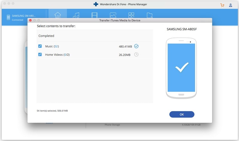 sincronizar iTunes con la transferencia de Android