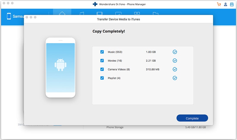 jak přenést hudbu z Androidu do itunes-complete