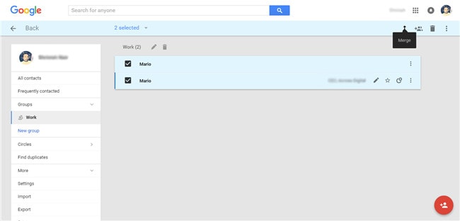 διαχείριση επαφών google